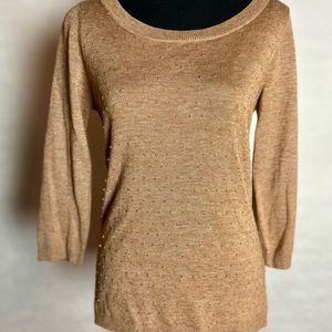 Banana Republic Tan Crew Neck Sweater with Relaxed Fit